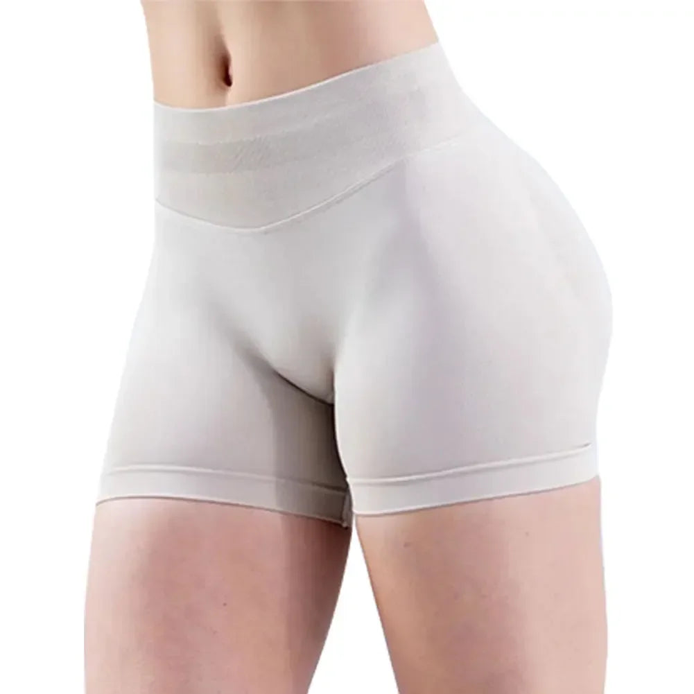 Seamless Yoga Shorts High Elastic Fitness Running Yoga Pants Soft Womens Workout Tights Gym Wear Cropped Sports Tights 
