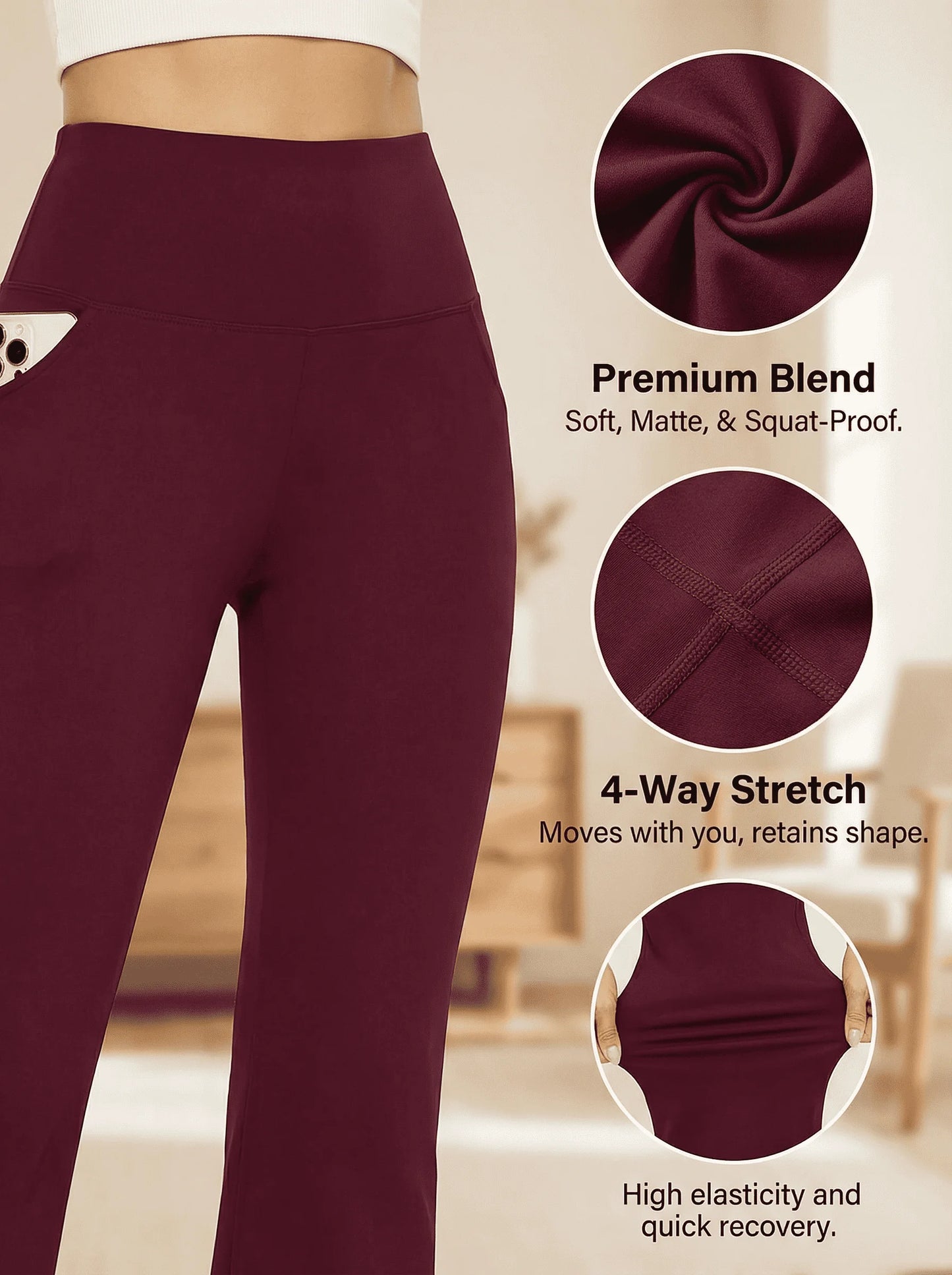 3pcs Women's Wide-leg Pants, Breathable And Comfortable, With Good Elasticity. Perfect For Casual Outings And Exercise