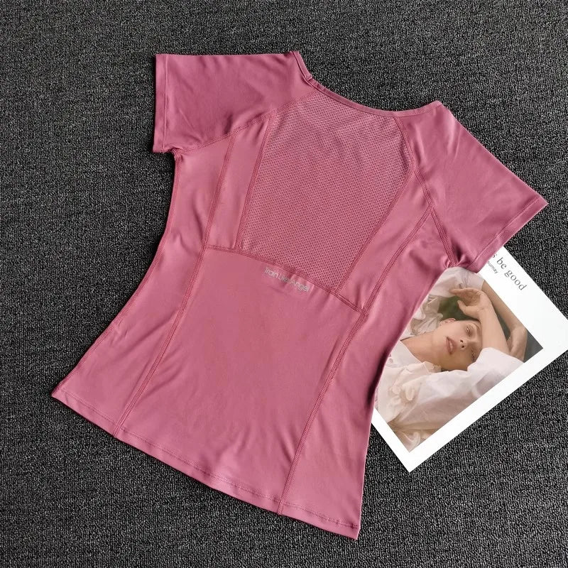 Outdoor Sports Shirt Sportswear Yoga Wear Women's Sports T-Shirt Fitness Clothes Running Yoga Top Female Workout Tops T-shirt