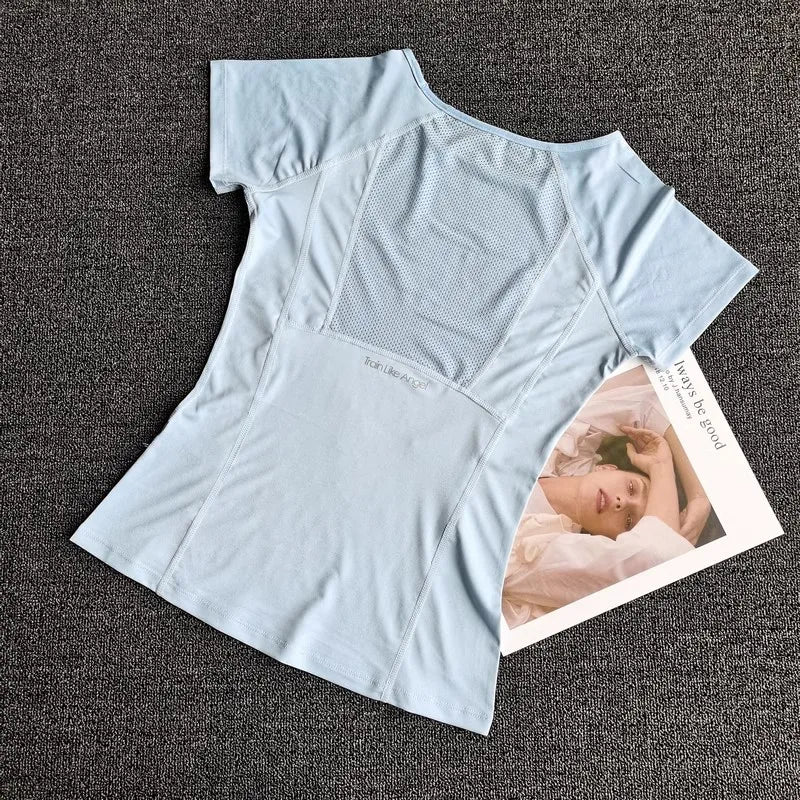 Outdoor Sports Shirt Sportswear Yoga Wear Women's Sports T-Shirt Fitness Clothes Running Yoga Top Female Workout Tops T-shirt