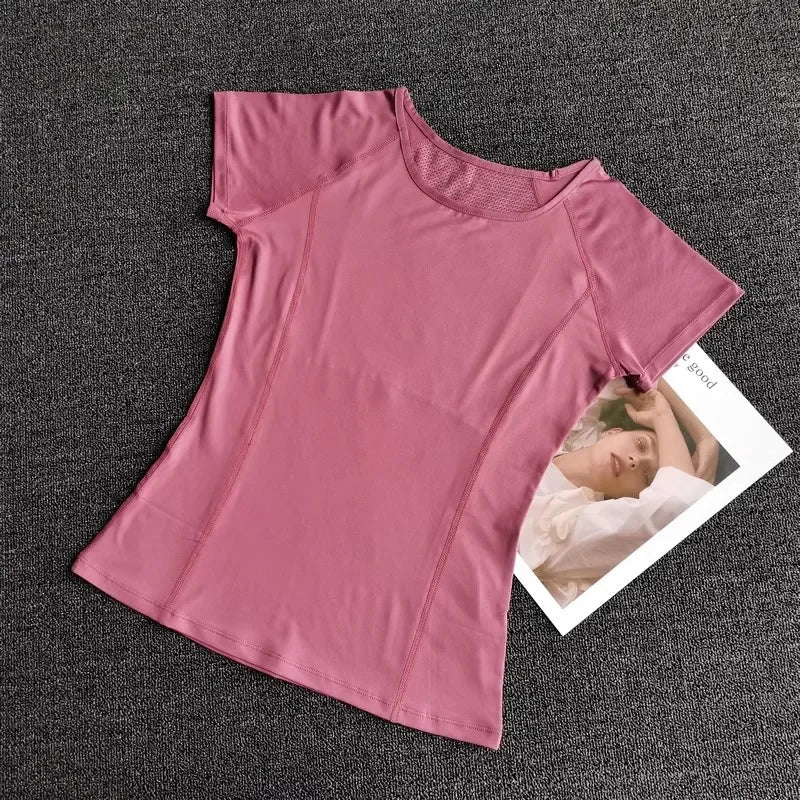 Outdoor Sports Shirt Sportswear Yoga Wear Women's Sports T-Shirt Fitness Clothes Running Yoga Top Female Workout Tops T-shirt