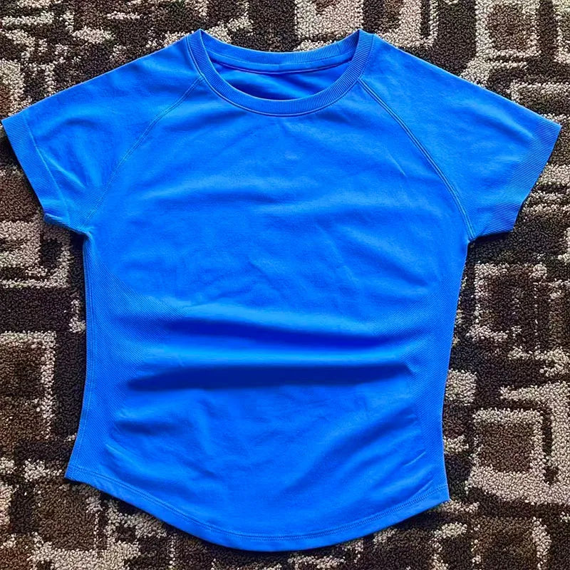 Impact Women Short Sleeve Top Seamless Yoga Leotard Clothing Women Gym T Shirts Workout Running Shirts Fitness Sports Vest