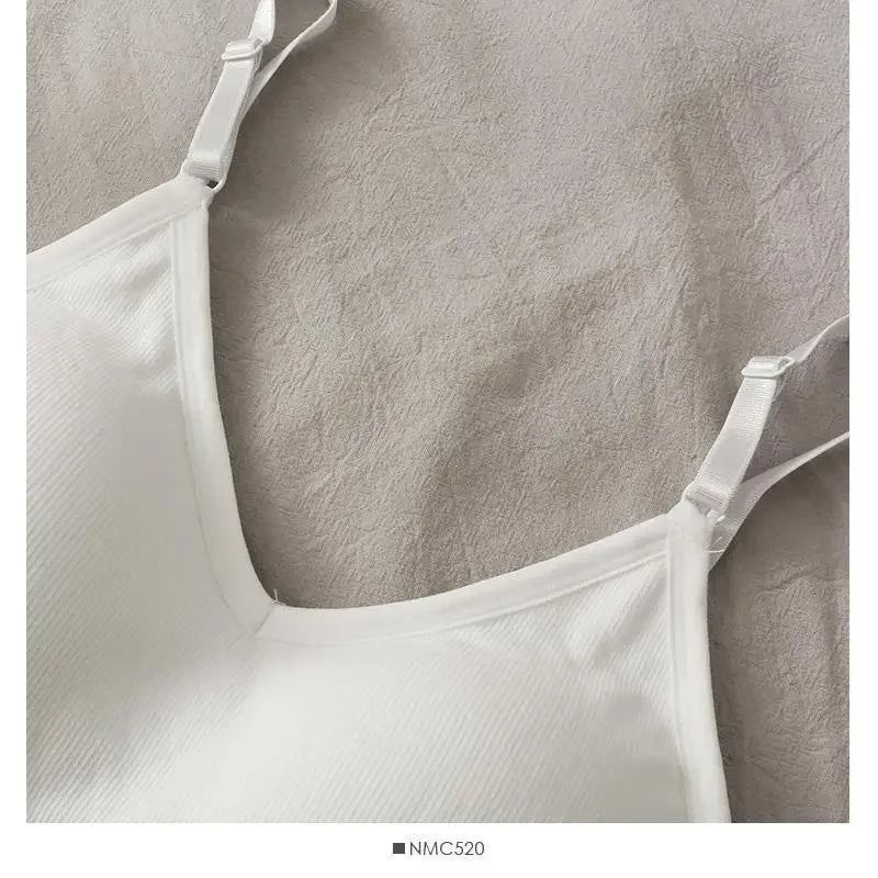Womens Sports Tops Sexy Tank Top Women Built In Bra Solid Color Camis for Women Crop Top Off Shoulder Sleeveless Camisole