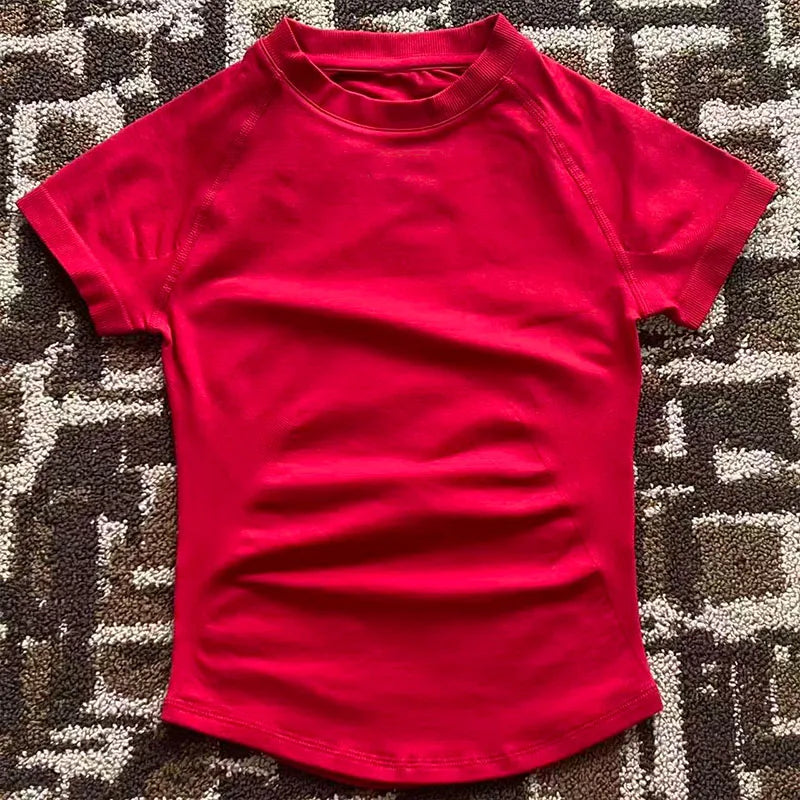 Impact Women Short Sleeve Top Seamless Yoga Leotard Clothing Women Gym T Shirts Workout Running Shirts Fitness Sports Vest