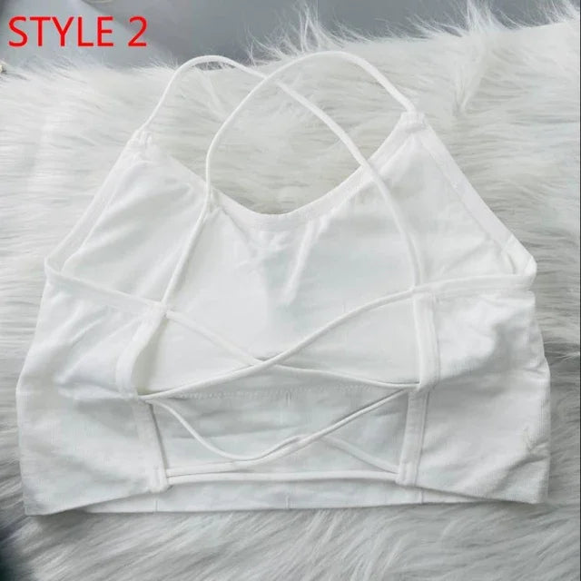 Womens Sports Tops Sexy Tank Top Women Built In Bra Solid Color Camis for Women Crop Top Off Shoulder Sleeveless Camisole