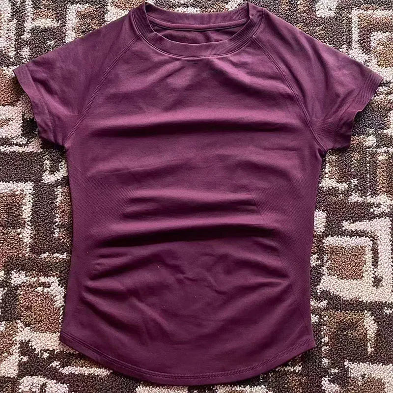 Impact Women Short Sleeve Top Seamless Yoga Leotard Clothing Women Gym T Shirts Workout Running Shirts Fitness Sports Vest